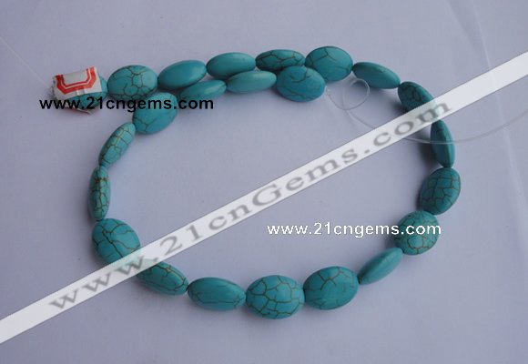 CTU19 15.5 inches 12*16mm oval blue turquoise strand beads Wholesale