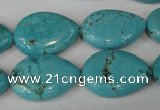 CTU1905 15.5 inches 18*25mm flat teardrop imitation turquoise beads