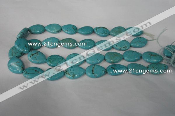 CTU1905 15.5 inches 18*25mm flat teardrop imitation turquoise beads