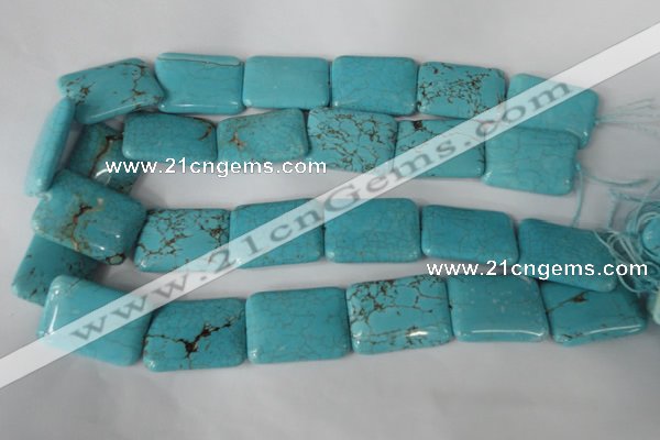 CTU1918 15.5 inches 22*30mm rectangle imitation turquoise beads