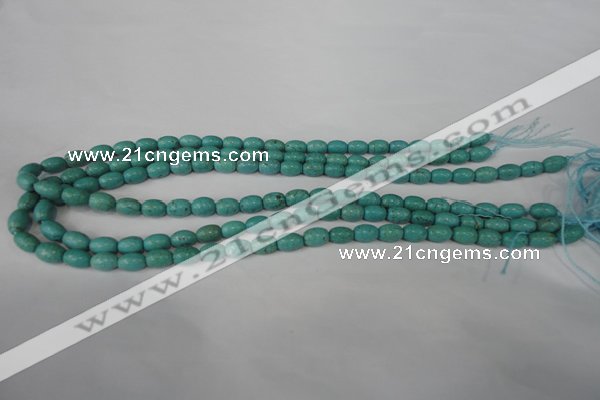 CTU1938 15.5 inches 6*9mm rice imitation turquoise beads