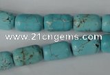 CTU1940 15.5 inches 10*15mm tube imitation turquoise beads