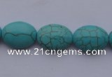 CTU20 15.5 inches 13*18mm oval blue turquoise strand beads Wholesale