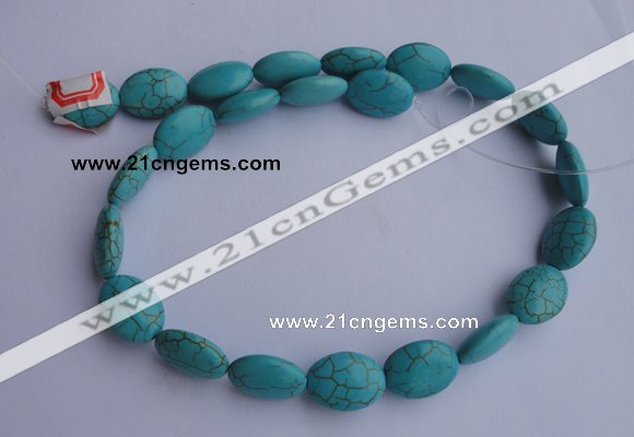 CTU20 15.5 inches 13*18mm oval blue turquoise strand beads Wholesale