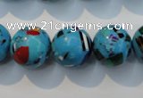 CTU2005 15.5 inches 14mm round synthetic turquoise beads