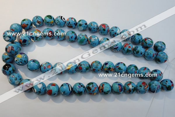 CTU2005 15.5 inches 14mm round synthetic turquoise beads