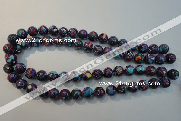 CTU2114 15.5 inches 12mm round synthetic turquoise beads