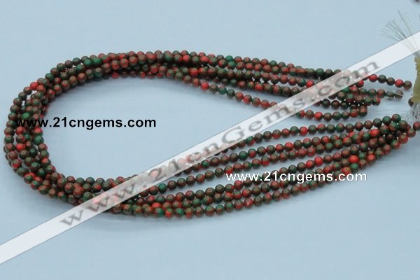 CTU213 16 inches 4mm round imitation turquoise beads wholesale