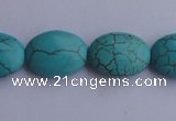 CTU22 15.5 inches 20*28mm oval blue turquoise strand beads Wholesale