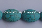 CTU23 15.5 inches 25*35mm oval blue turquoise strand beads Wholesale