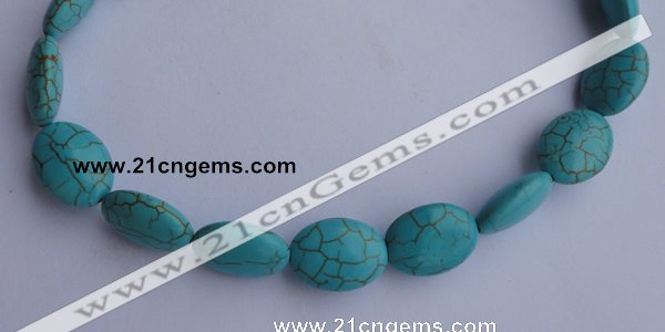 CTU23 15.5 inches 25*35mm oval blue turquoise strand beads Wholesale