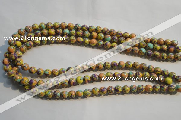 CTU2322 15.5 inches 8mm round synthetic turquoise beads