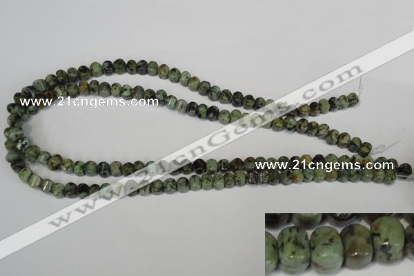 CTU2460 15.5 inches 6*6mm pumpkin African turquoise beads wholesale