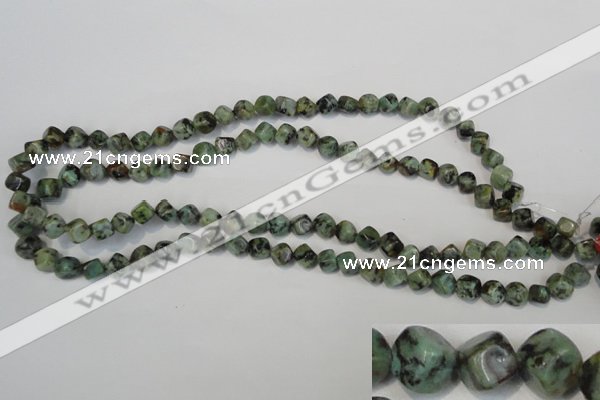 CTU2461 15.5 inches 6*6mm cube African turquoise beads wholesale