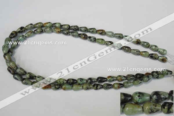 CTU2465 15.5 inches 7*10mm teardrop African turquoise beads wholesale