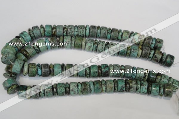 CTU2470 15.5 inches 5*16mm & 10*16mm rondelle African turquoise beads