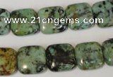 CTU2479 15.5 inches 14*14mm square African turquoise beads wholesale