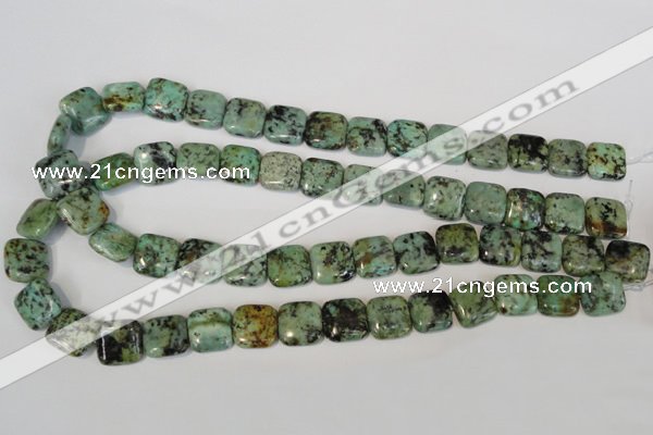 CTU2479 15.5 inches 14*14mm square African turquoise beads wholesale