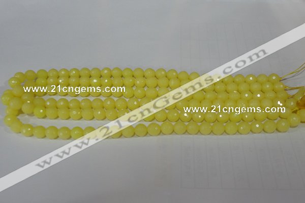 CTU2524 15.5 inches 6mm faceted round synthetic turquoise beads