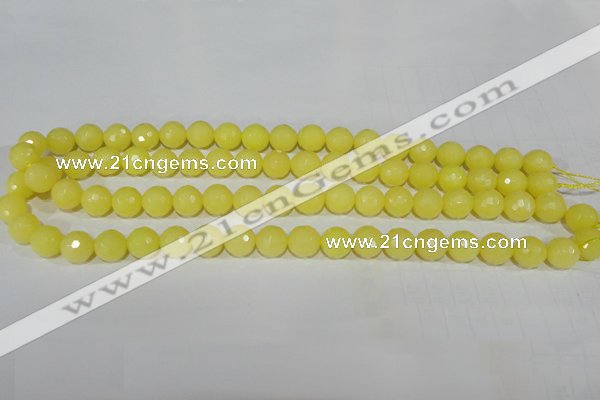 CTU2526 15.5 inches 10mm faceted round synthetic turquoise beads