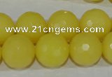 CTU2529 15.5 inches 16mm faceted round synthetic turquoise beads