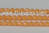 CTU2539 15.5 inches 4mm faceted round synthetic turquoise beads