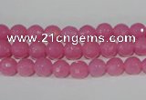 CTU2556 15.5 inches 6mm faceted round synthetic turquoise beads