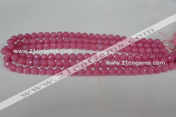 CTU2557 15.5 inches 8mm faceted round synthetic turquoise beads