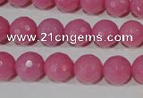 CTU2558 15.5 inches 10mm faceted round synthetic turquoise beads