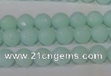 CTU2573 15.5 inches 8mm faceted round synthetic turquoise beads