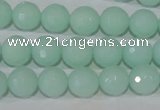 CTU2574 15.5 inches 10mm faceted round synthetic turquoise beads