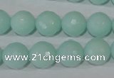 CTU2575 15.5 inches 12mm faceted round synthetic turquoise beads