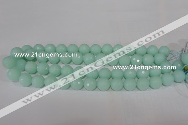 CTU2576 15.5 inches 14mm faceted round synthetic turquoise beads