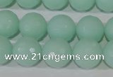 CTU2577 15.5 inches 16mm faceted round synthetic turquoise beads