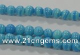 CTU2580 15.5 inches 4mm round synthetic turquoise beads