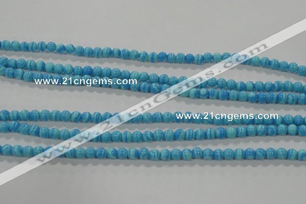 CTU2580 15.5 inches 4mm round synthetic turquoise beads