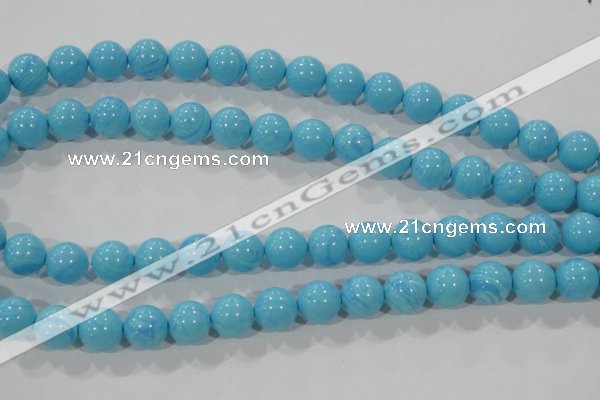 CTU2583 15.5 inches 10mm round synthetic turquoise beads