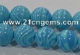 CTU2584 15.5 inches 12mm round synthetic turquoise beads