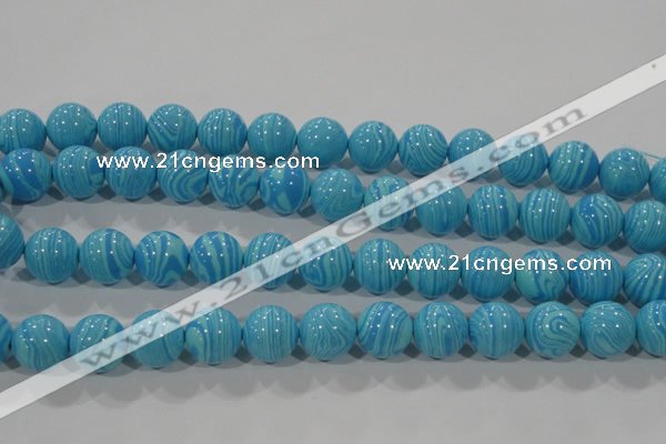 CTU2584 15.5 inches 12mm round synthetic turquoise beads