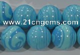 CTU2586 15.5 inches 16mm round synthetic turquoise beads