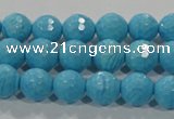 CTU2592 15.5 inches 8mm faceted round synthetic turquoise beads