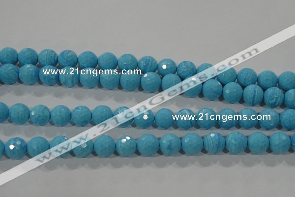 CTU2593 15.5 inches 10mm faceted round synthetic turquoise beads