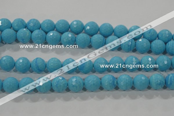 CTU2594 15.5 inches 12mm faceted round synthetic turquoise beads