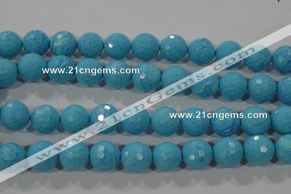 CTU2595 15.5 inches 14mm faceted round synthetic turquoise beads