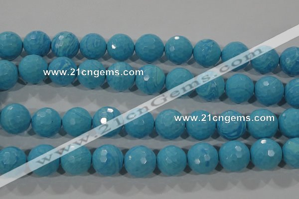 CTU2596 15.5 inches 16mm faceted round synthetic turquoise beads