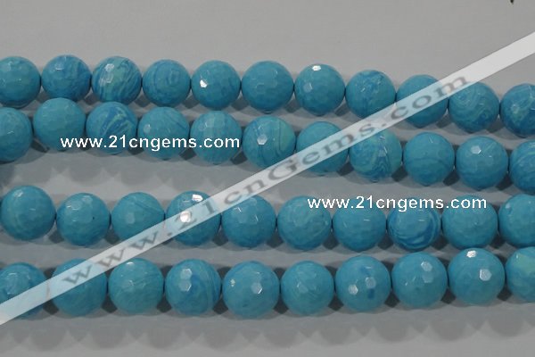 CTU2597 15.5 inches 18mm faceted round synthetic turquoise beads