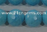 CTU2598 15.5 inches 20mm faceted round synthetic turquoise beads