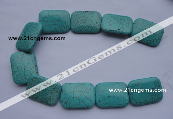 CTU26 15.5 inches 30*40mm rectangle blue turquoise beads Wholesale