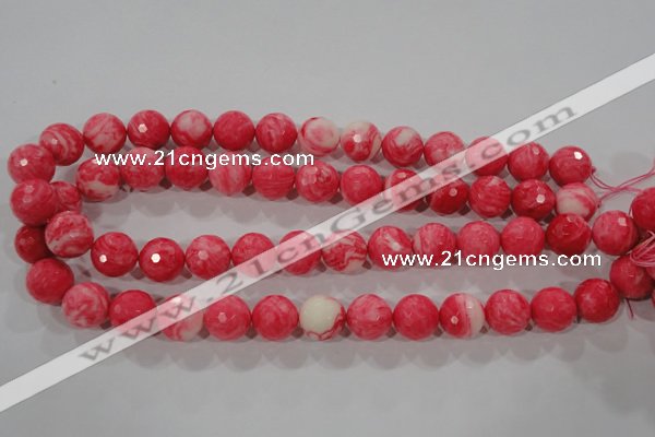 CTU2625 15.5 inches 14mm faceted round synthetic turquoise beads