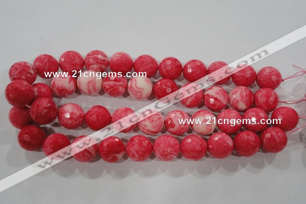 CTU2627 15.5 inches 18mm faceted round synthetic turquoise beads